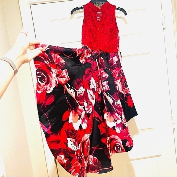 💖 NWT Girl’s Speechless Velvet Bodice Floral Dress – Size 8 - Picture 5 of 13